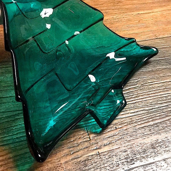 Vintage Recycled Glass Serving Tray Christmas Tree 🎄 Design - Picture 3 of 6